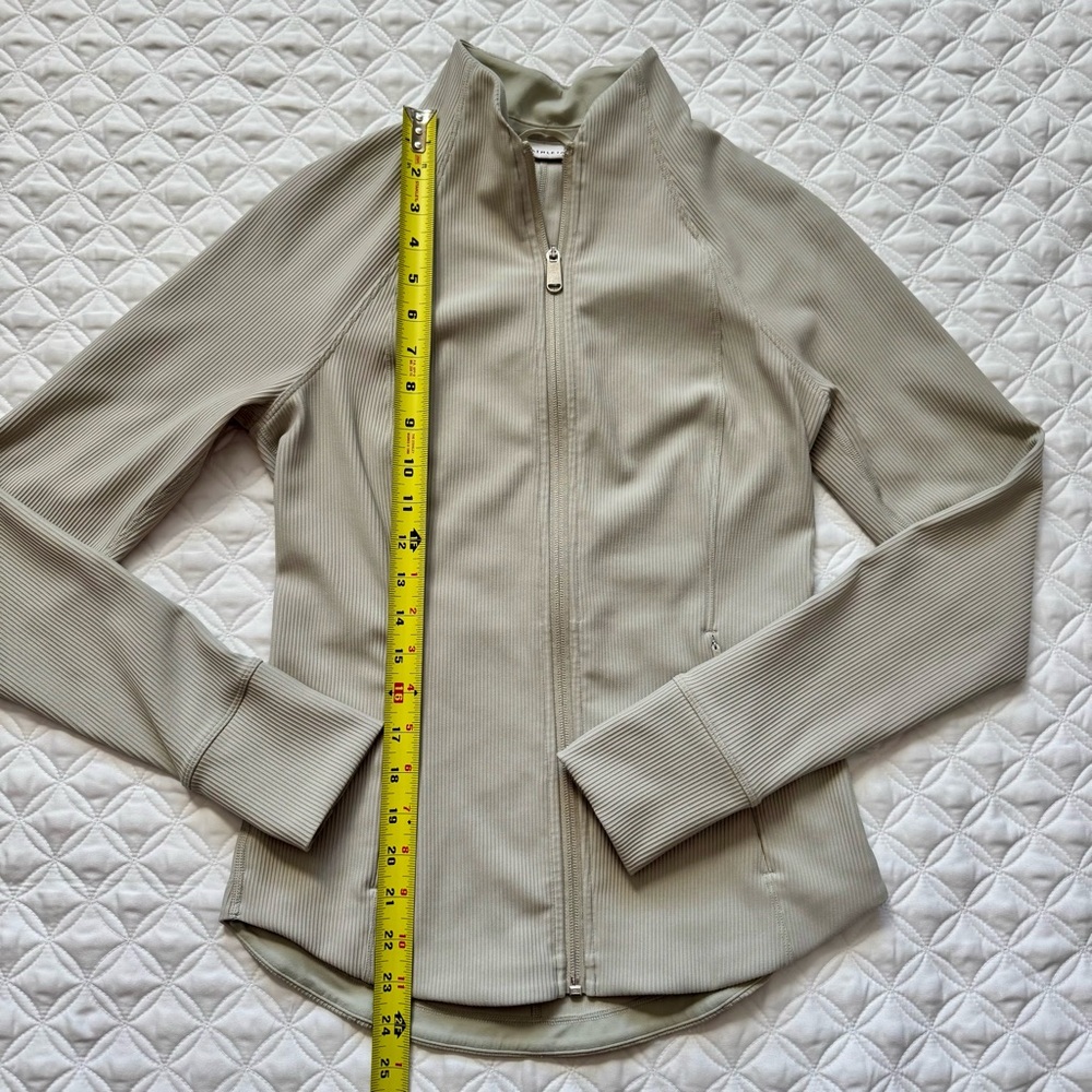Athleta Salutation Full Zip Ribbed Jacket Oyster … - image 7